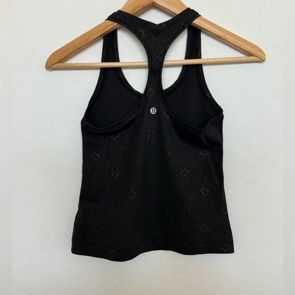 Lululemon Racerback Tank Top Emboss Black size 4 - Picture 3 of 5
